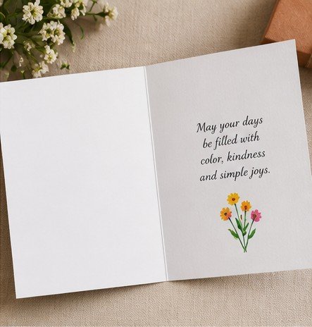 Round Flower Garden Card, second view